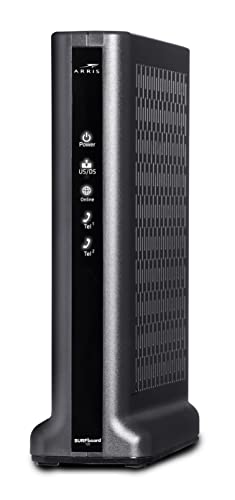 ARRIS SURFboard T25 DOCSIS 3.1 Gigabit Cable Modem | Comcast Xfinity Internet & Voice | Two 1 Gbps Ports | 2 Telephony Ports | 800 Mbps Max with Xfinity Internet Plans | 2 Year Warranty Black