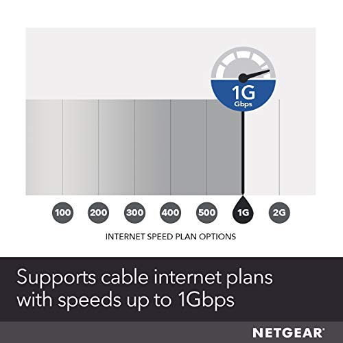 NETGEAR Cable Modem CM1000 - Compatible with All Cable Providers Including Xfinity by Comcast, Spectrum, Cox | for Cable Plans Up to 1 Gigabit | DOCSIS 3.1, Black (CM1000-1AZNAS)