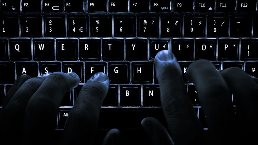 a keyboard with backlight in the dark