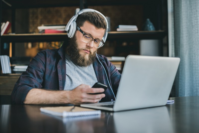 relaxed remote worker