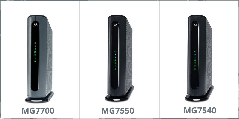 comparison of motorola combo modem-router devices