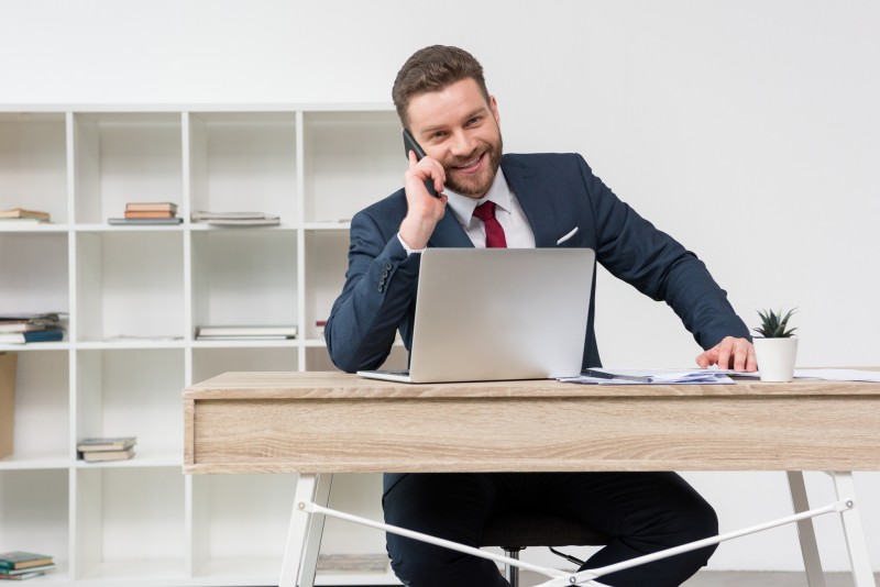 man talking on cell phone