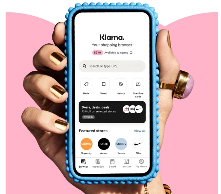 klarna site and app