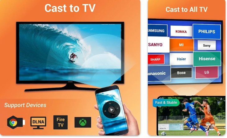 Cast to TV - Chromecast, Roku